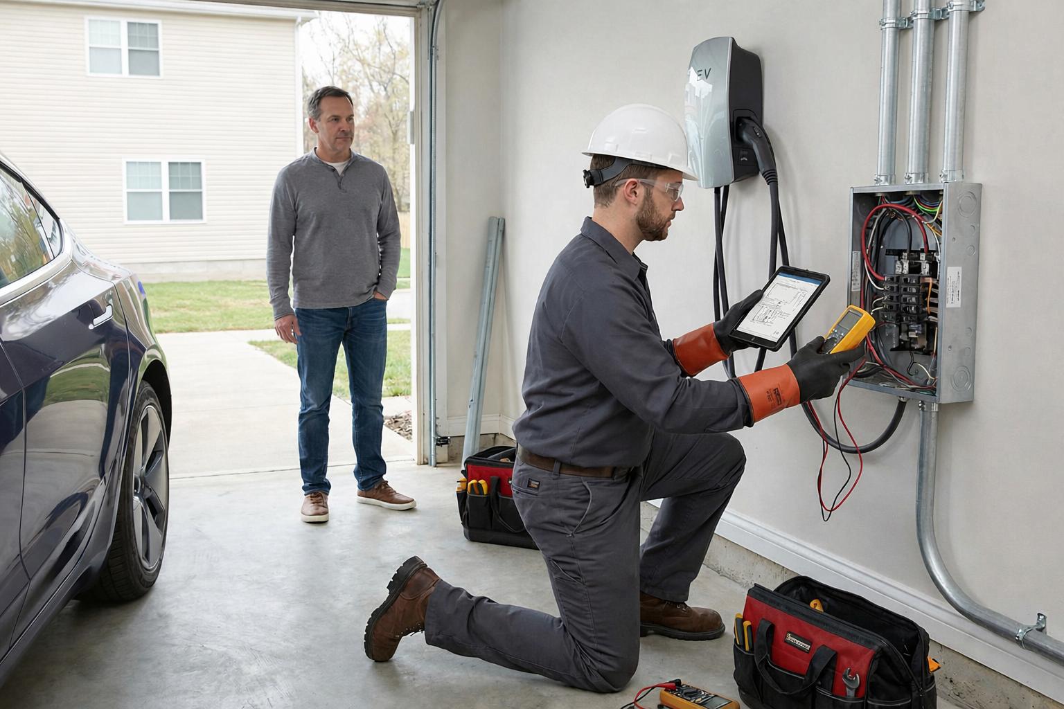 Installation de borne électrique résidentielle